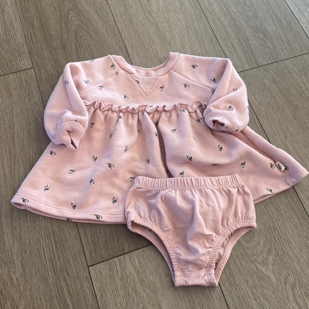 Easy Peasy floral sweatshirt dress size 0-3 months